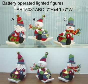 Wholesale Sleighing Sana and Snowman Christmas Gift LED-3asst.