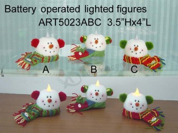 Al por mayor iluminar luces de ornamento de muñeco de nieve-3asst