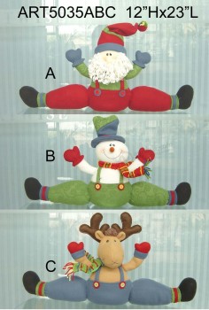 Atacado santa, boneco de neve e alces doorstopper decoração de natal presente