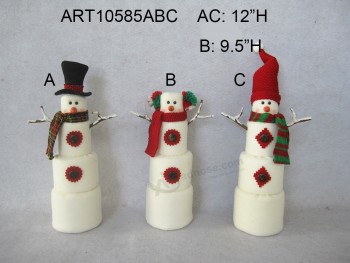 Al por mayor feliz navidad decoración del hogar muñeco de nieve malvavisco