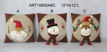 Venta al por mayor feliz navidad santa snowman renos decoración del hogar almohada