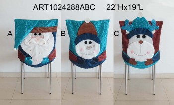 批发圣诞老人，雪人和驼鹿椅套装饰礼品，3个