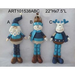 Wholesale Standing Santa, Snowman and Moose Christmas Decoration Gift Craft-3asst