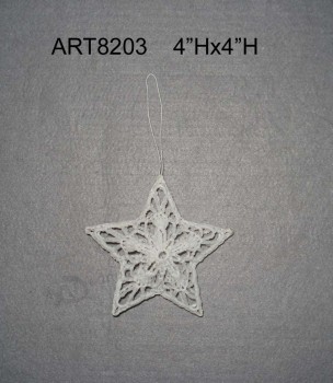批发4“hx4”l钩针星树装饰-圣诞节deocration