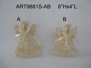 Wholesale Christmas Decoration Sage Crochet Angel -2asst