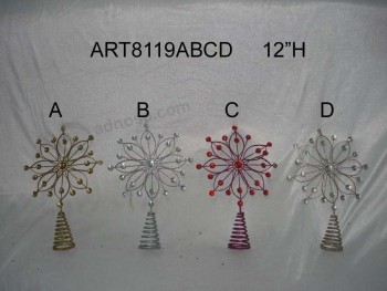 Großhandel Frohe Weihnachten Baum Top Dekoration giftcrafts-4asst
