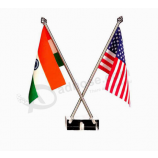 Kantoor dEcoratie twee gaten aMerika nationale tafel vlag