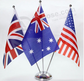 пользовательские национальные настольные флаги с металлической подставкой