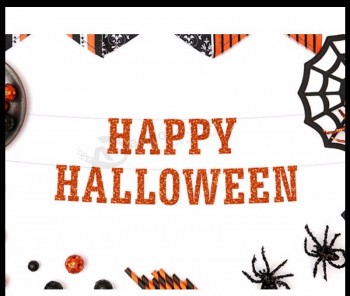 Wholesale Custom Stylish Sparkly Glitter Halloween Banner with high quality and any size
