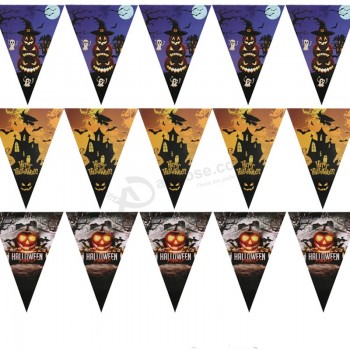 Happy Halloween Banners Little Witch Pulling Flag For All Saint's Day Halloween Partywith high quality and any size
