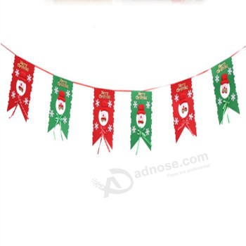 Customized christmas decorative non-woven bunting flags on string
