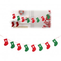 Customized christmas decorative non-woven bunting flags on string
