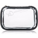 Wholesale custom transparent waterproof printed promotion plastic zipper clear pvc cosmetic bag handbags with your logo