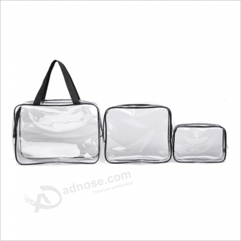 Custom Clear PVC Travel Makeup Bag handbag Sets for Cosmetics with your logo
