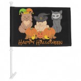 Drapeaux de voiture battant halloween voiture fenêtre drapeau avec poteau en plastique