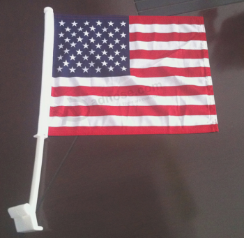 Plastic Pole USA Car Flag America Car Window Flags with high quality and any size