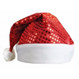 선물에 대 한 도매 핫 판매 프로 모션 사용자 지정 벨벳 빨간 크리스마스 산타 모자