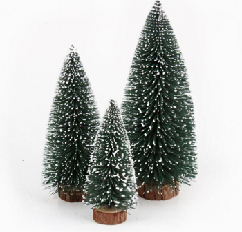 Precio barato mini árbol de navidad con efecto de nieve para la venta