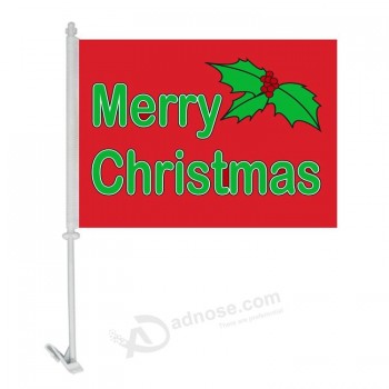 En gros personnalisé de haute qualité drapeaux de Noël fenêtre voiture drapeaux décorations de Noël