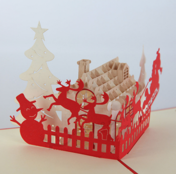 PerSonalizado 3d pop-up tarjeta de felicitación de Navidad para niñoS