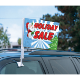 Impression personnalisée drapeau de fenêtre de voiture de Noël avec poteau