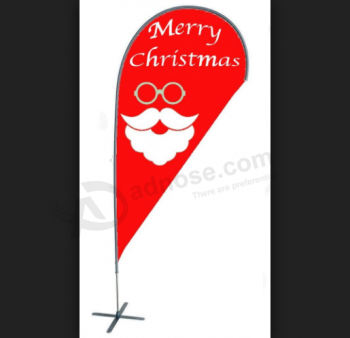 クリスマスのためのカスタムデザインのクリスマスフェザーフラッグスウィーパーの旗