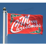 Cheap Custom Size Polyester Christmas Flag for Sale with your logo