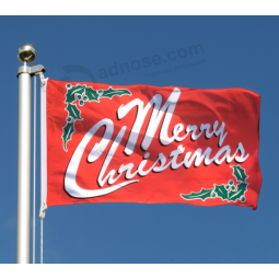 Cheap Custom Size Polyester Christmas Flag for Sale with your logo