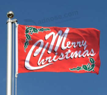 Cheap Custom Size Polyester Christmas Flag for Sale with your logo