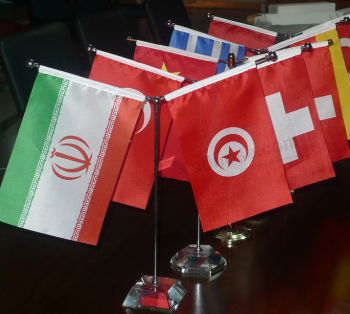 High Quality Printed Satin Desk Flag with Base