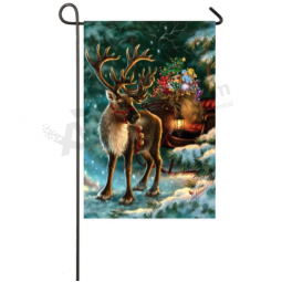 Vente chaude Noël décoratif drapeau de jardin santa