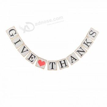 Thanksgiving Party Decoration Give Thanks Letter Bunting Banner with high quality and any size