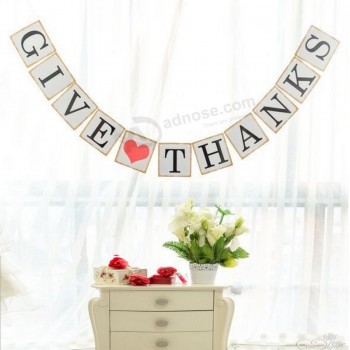 PerSonalizado dar graçaS bunting thankSgiving hoMe dEcor bunting banner