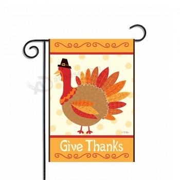 Promotional Various Designs Customized Eco-friendly ThanksGiving Garden Flags with high quality and any size