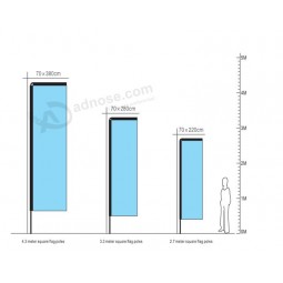 оптовое подгонянное высокое качество наружная реклама квадратный флагшток с алюминием