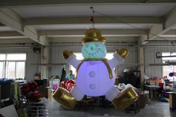 Custom giant Christmas inflatable Sky Snowman made of top pvc coated nylon for sale with high quality and any size