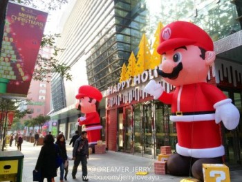 Custom Funny Christmas Mario inflatable cartoon,inflatable super mario