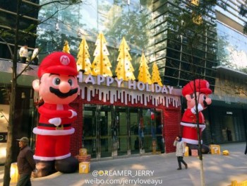 Factory direct sell Funny Christmas Mario inflatable cartoon,inflatable super mario