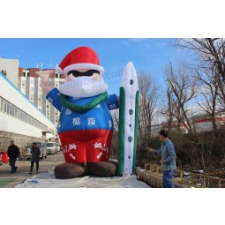 给圣诞节装饰做广告室外吹的圣诞节可膨胀的圣诞老人