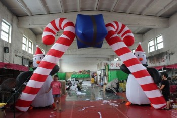 новый рождественский фестиваль событие вход украшения надувные мультфильм конфеты палку арки с подарочной коробке
