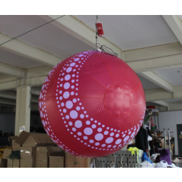Customized hanging inflatable shining ball for sale
