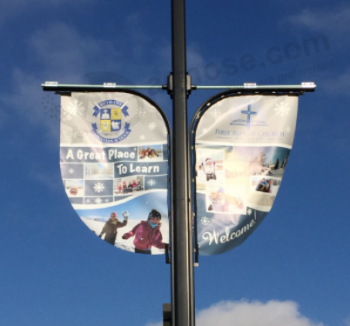 Taille perSonnaliSée SuSpenduS bannière de rue avec logo perSonnaliSé