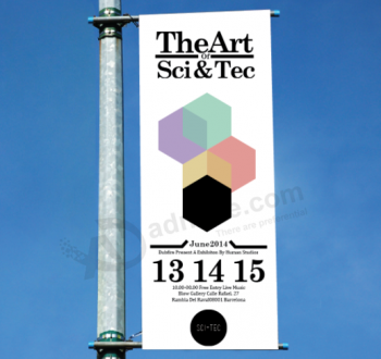 Colour Printing Street Pole Flag Banners With Low MOQ