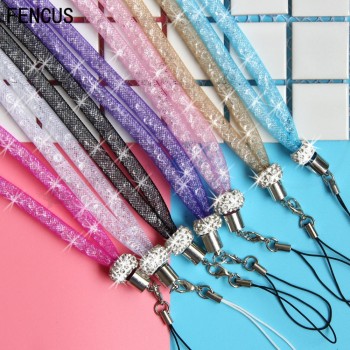 Der neue Handy Lanyard Gurt bling KriStall LuxuS DiaMant Candy Farbe hängenden HalS Seil Telefon Gürtel hängen Kette ArMband