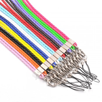 PU Leather Weave Phone Lanyard Long neck Strap hang For Mobile Phone ID Card Key USB Camera MP3 4 Mobile Phone Straps