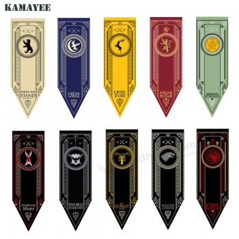Game Of Thrones Stark Targaryen Greyjoy Lannister Bolton House Families Flag Home Decor Wolf Dragon Polyester Banner with high quality and any size