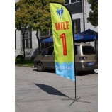Polyester Feather Flag Promotional usage Advertising exhibition event outdoor Flying Beach Flag banner stand with high quality and any size
