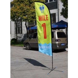 Polyester Feather Flag Promotional usage Advertising exhibition event outdoor Flying Beach Flag banner stand with high quality and any size