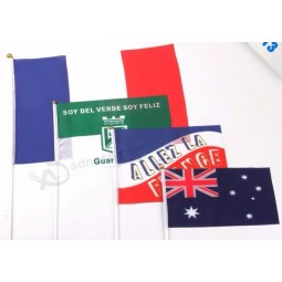 Pequena mão agitando bandeira personalizada torcendo australiana handheld bandeira nacional