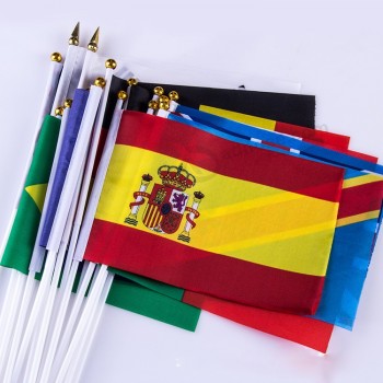 высокое качество пользовательских promtion мини национальные руки развевающийся флаг